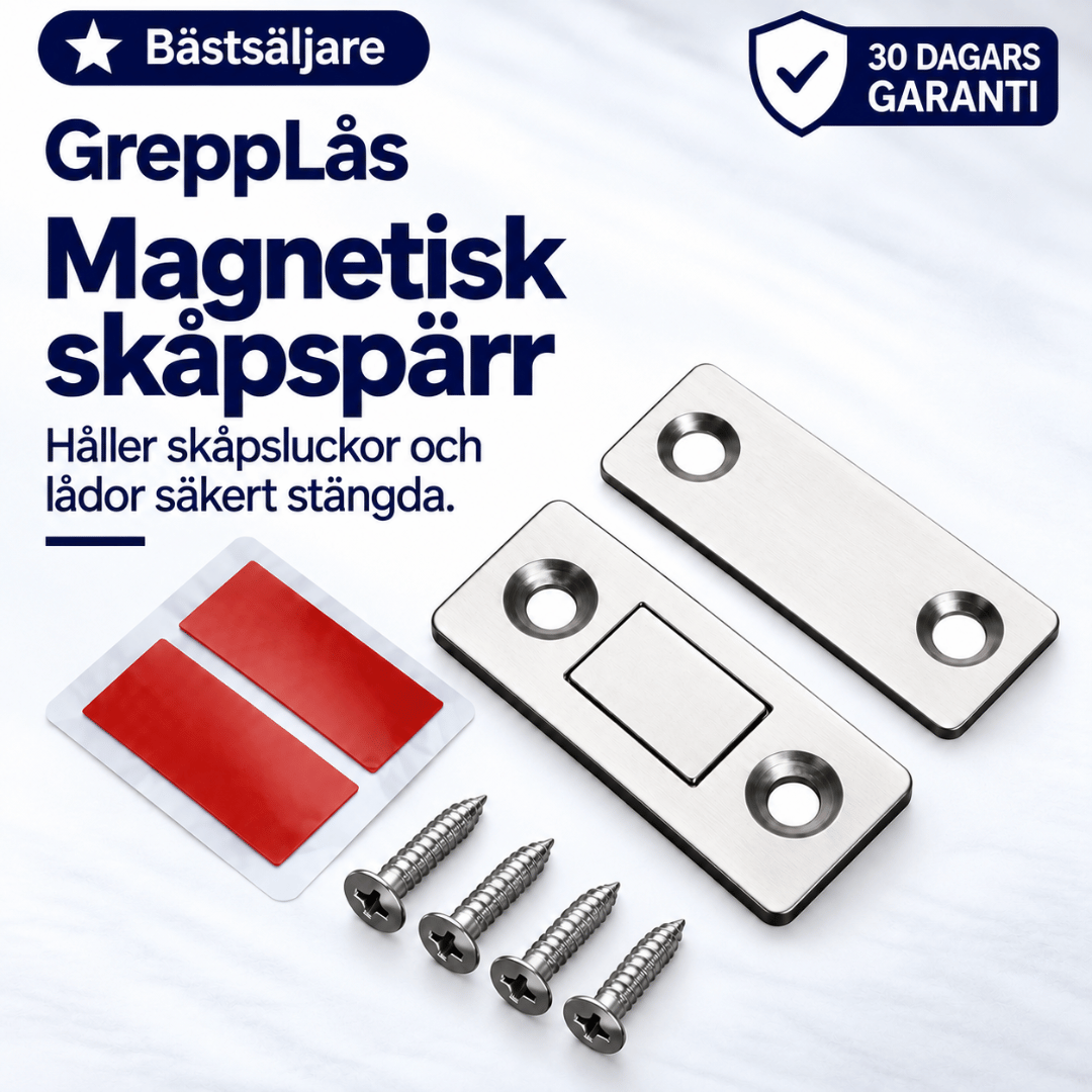 GreppLås - Magnetiskt skåplås som håller skåpdörren stängd