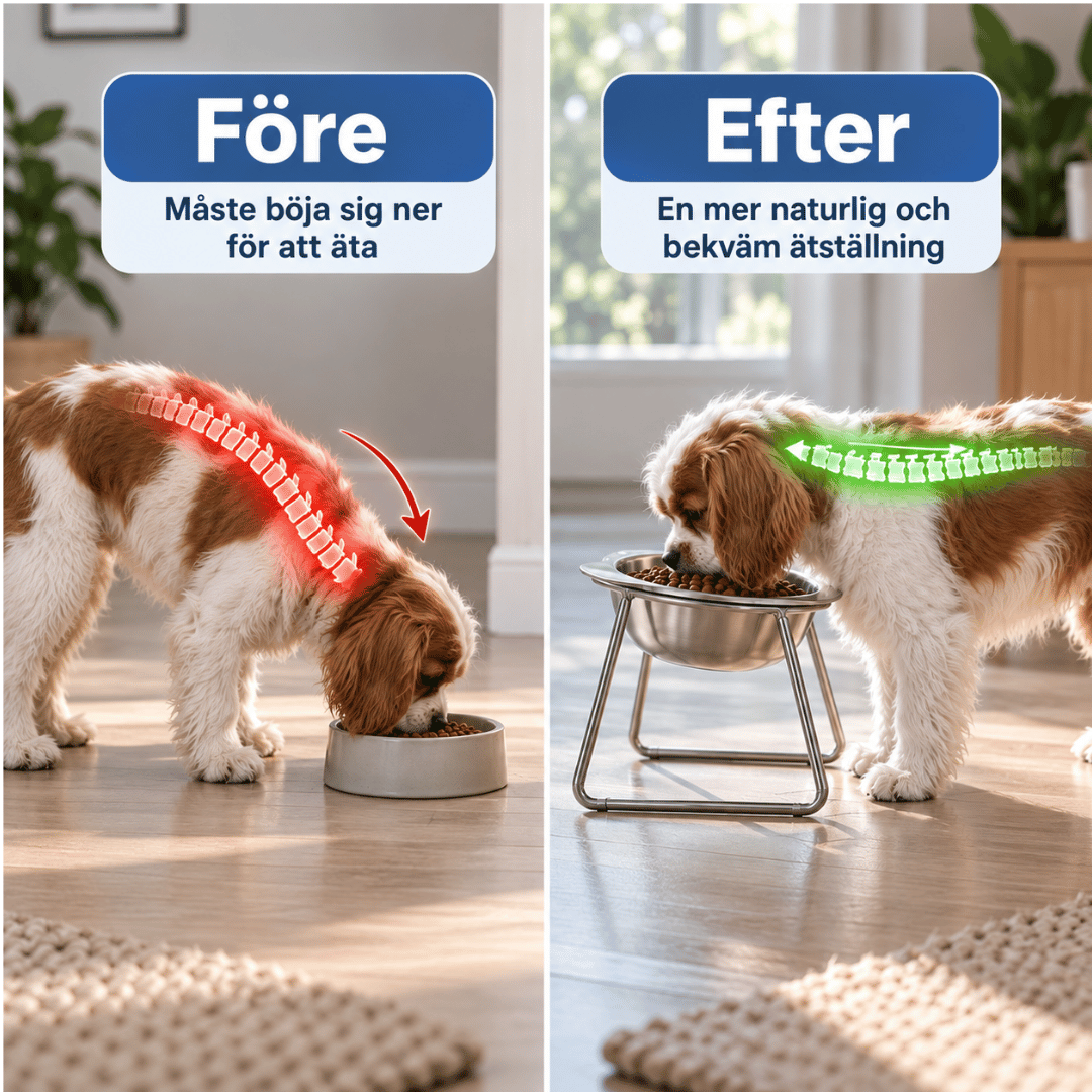 Upphöjd hundskål - Minskar belastningen på nacke och rygg