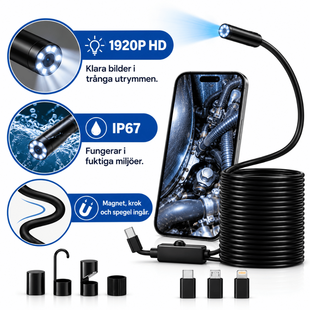 InSikt Inspektionskamera - Se och nå dit du inte når