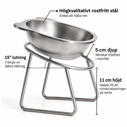 Upphöjd hundskål - Minskar belastningen på nacke och rygg