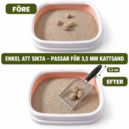 Kattlycka - Kattsandskopa i stål som inte böjer sig som plast