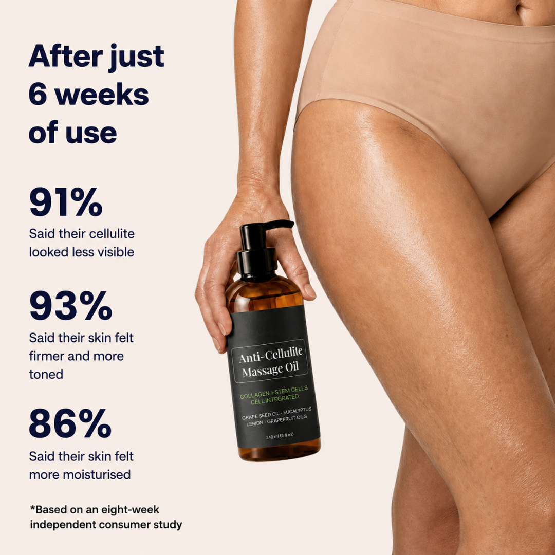 Visibly less cellulite in just 1 week with collagen and apple stem cells