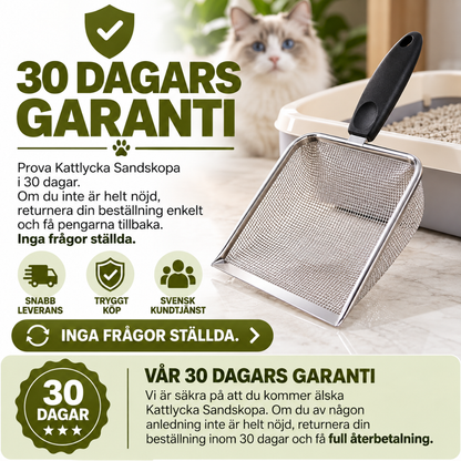 Kattlycka - Kattsandskopa i stål som inte böjer sig som plast